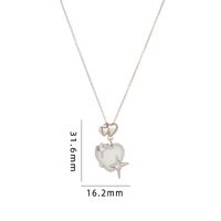 Simple Style Cartoon Character Heart Shape Bow Knot Copper Inlay Zircon Pendant Necklace sku image 8