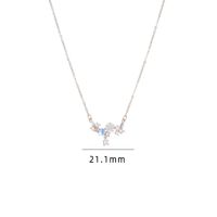 Simple Style Cartoon Character Heart Shape Bow Knot Copper Inlay Zircon Pendant Necklace sku image 2