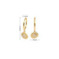 1 Pair Ig Style Sunflower Plating Inlay Sterling Silver Zircon White Gold Plated Gold Plated Earrings sku image 2