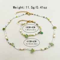 Hawaiian Tropical Simple Style Irregular Gold Plated Natural Stone Pearl Beads 304 Stainless Steel Beaded Gravel Wholesale Bracelets Necklace main image 2