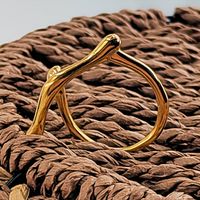 304 Stainless Steel 18K Gold Plated Lady Novelty Plating Irregular Rings main image 4