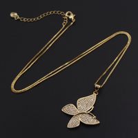 Ig Style Simple Style Animal Butterfly Copper White Gold Plated Gold Plated Zircon Pendant Necklace In Bulk main image 9