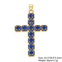 Classic Style Cross Copper Plating Inlay Zircon 18k Gold Plated Charms Jewelry Accessories sku image 20