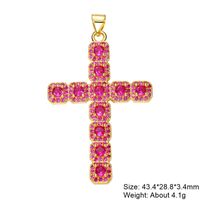 Classic Style Cross Copper Plating Inlay Zircon 18k Gold Plated Charms Jewelry Accessories sku image 22