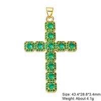Classic Style Cross Copper Plating Inlay Zircon 18k Gold Plated Charms Jewelry Accessories sku image 23