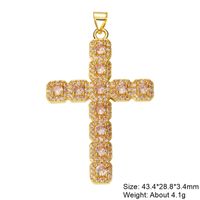 Classic Style Cross Copper Plating Inlay Zircon 18k Gold Plated Charms Jewelry Accessories sku image 24