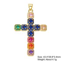 Classic Style Cross Copper Plating Inlay Zircon 18k Gold Plated Charms Jewelry Accessories sku image 25