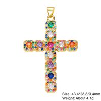 Classic Style Cross Copper Plating Inlay Zircon 18k Gold Plated Charms Jewelry Accessories sku image 26