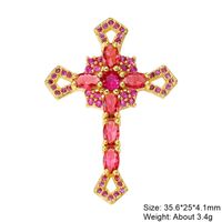 Classic Style Cross Copper Plating Inlay Zircon 18k Gold Plated Charms Jewelry Accessories sku image 17