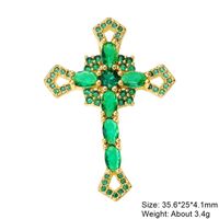 Classic Style Cross Copper Plating Inlay Zircon 18k Gold Plated Charms Jewelry Accessories sku image 13
