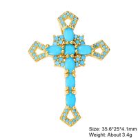 Classic Style Cross Copper Plating Inlay Zircon 18k Gold Plated Charms Jewelry Accessories sku image 15