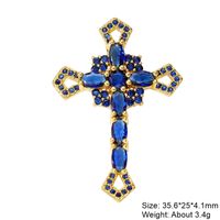 Classic Style Cross Copper Plating Inlay Zircon 18k Gold Plated Charms Jewelry Accessories sku image 18