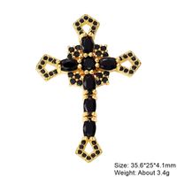 Classic Style Cross Copper Plating Inlay Zircon 18k Gold Plated Charms Jewelry Accessories sku image 16