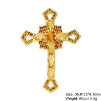 Classic Style Cross Copper Plating Inlay Zircon 18k Gold Plated Charms Jewelry Accessories sku image 19