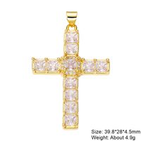 Classic Style Cross Copper Plating Inlay Zircon 18k Gold Plated Charms Jewelry Accessories sku image 9