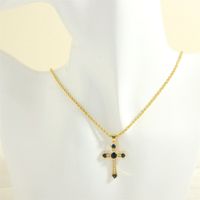 Einfacher Stil Kreuzen Herzform Kupfer 18 Karat Vergoldet Zirkon Halskette Mit Anhänger In Masse sku image 2