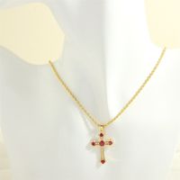 Simple Style Cross Heart Shape Copper 18k Gold Plated Zircon Pendant Necklace In Bulk sku image 3