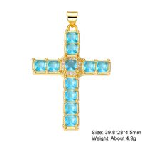 Classic Style Cross Copper Plating Inlay Zircon 18k Gold Plated Charms Jewelry Accessories sku image 10