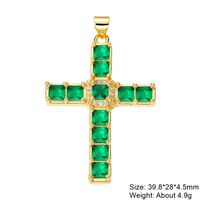 Classic Style Cross Copper Plating Inlay Zircon 18k Gold Plated Charms Jewelry Accessories sku image 11