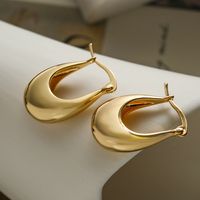1 Pair Simple Style Commute Geometric Plating Copper 18k Gold Plated Earrings main image 2