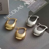 1 Pair Simple Style Commute Geometric Plating Copper 18k Gold Plated Earrings main image 1