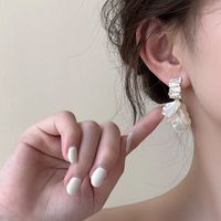 1 Pair Sweet Petal Inlay Alloy Rhinestones Drop Earrings main image 1