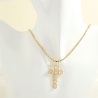 Einfacher Stil Kreuzen Herzform Kupfer 18 Karat Vergoldet Zirkon Halskette Mit Anhänger In Masse sku image 18