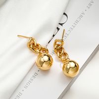 1 Pair Simple Style Square Plating Copper 18k Gold Plated Drop Earrings main image 2