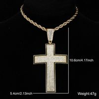 Casual Hip-hop Cross Solid Color Stainless Steel Alloy Inlay Rhinestones Unisex Pendant Necklace main image 3
