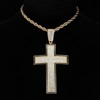 Casual Hip-hop Cross Solid Color Stainless Steel Alloy Inlay Rhinestones Unisex Pendant Necklace sku image 2