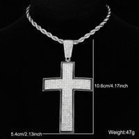 Casual Hip-hop Cross Solid Color Stainless Steel Alloy Inlay Rhinestones Unisex Pendant Necklace sku image 1