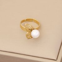 Stainless Steel 18K Gold Plated Commute Inlay Butterfly Artificial Pearls Bracelets Earrings Necklace main image 2
