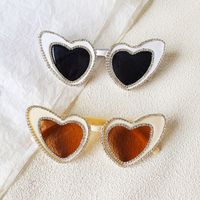 Ig Style Sweet Artistic Heart Shape Pc Resin Special-shaped Mirror Full Frame Glasses main image 4