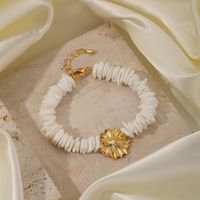Wholesale Jewelry Fairy Style Elegant Marine Style Irregular Lotus Leaf Hd-18918 Shell Copper 18k Gold Plated Plating Bracelets Earrings Necklace main image 4