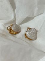 1 Pair Fairy Style Cute Heart Shape Enamel Plating Alloy Gold Plated Ear Studs sku image 1