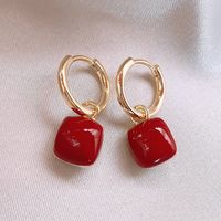 1 Pair Elegant Romantic Sweet Heart Shape Plating Stainless Steel Copper Gold Plated Earrings main image 5