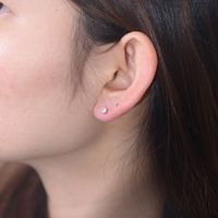 1 Pair Ig Style Circle Inlay Sterling Silver Zircon 14k Gold Plated Rhodium Plated Ear Studs main image 9
