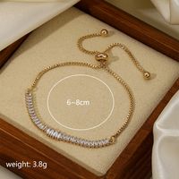 Elegant Commute Shiny Solid Color Copper Plating Inlay Zircon 18k Gold Plated Bracelets main image 2
