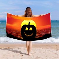 Casual Vacation Halloween Pattern Beach Towels sku image 1