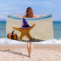 Casual Vacation Halloween Pattern Beach Towels sku image 3