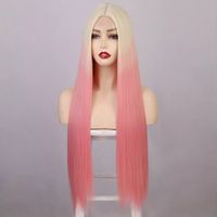 Women's Sweet Holiday Party Chemical Fiber High Temperature Wire Centre Parting Long Straight Hair Wigs main image 7
