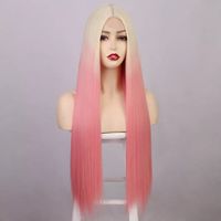 Women's Sweet Holiday Party Chemical Fiber High Temperature Wire Centre Parting Long Straight Hair Wigs main image 8