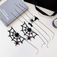 Exaggerated Funny Spider Web Alloy Sponge Three-dimensional Halloween Women's Necklace main image 5