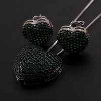 Ig Style Simple Style Commute Heart Shape Copper Plating Inlay Zircon White Gold Plated Gold Plated Earrings Necklace sku image 4