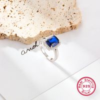 Wholesale Jewelry Streetwear Square Sterling Silver Zircon White Gold Plated Plating Inlay Rings Earrings Necklace main image 8