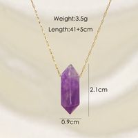 304 Stainless Steel 14K Gold Plated Elegant Simple Style Plating Bullet Pendant Necklace sku image 2