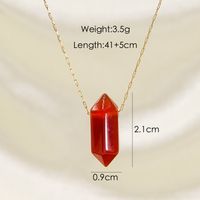 304 Stainless Steel 14K Gold Plated Elegant Simple Style Plating Bullet Pendant Necklace sku image 8