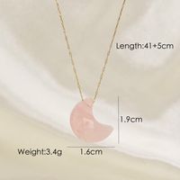 304 Stainless Steel Natural Stone 14K Gold Plated Modern Style Plating Moon Pendant Necklace sku image 3
