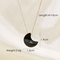 304 Stainless Steel Natural Stone 14K Gold Plated Modern Style Plating Moon Pendant Necklace sku image 7