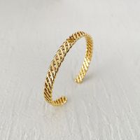 Classic Style Solid Color Copper Plating 18k Gold Plated Cuff Bracelets main image 6